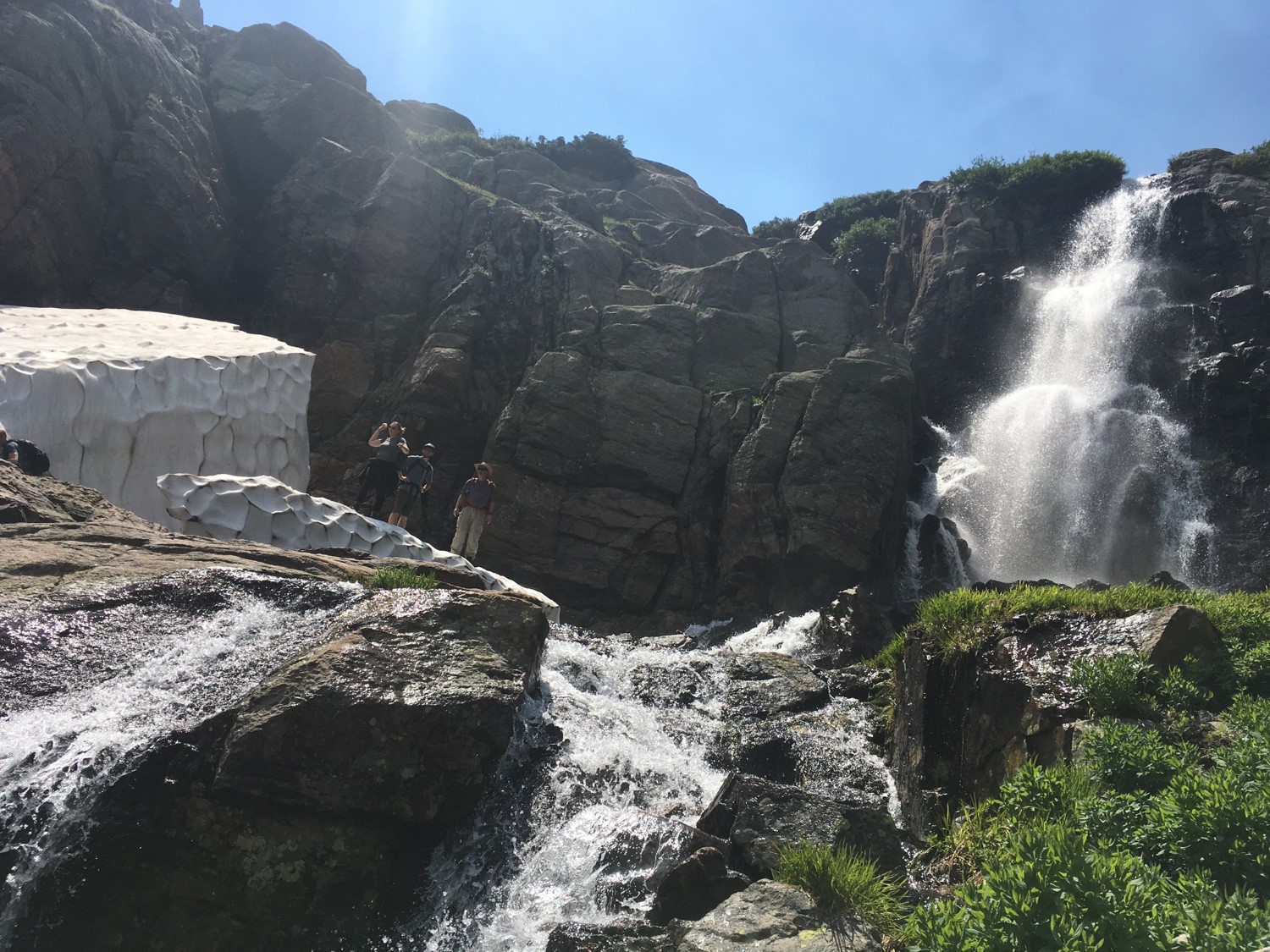 Madison, Luke, and JMW at the Timberline Falls.