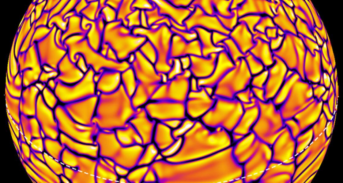 Dynamic processes occur deep within the Sun.