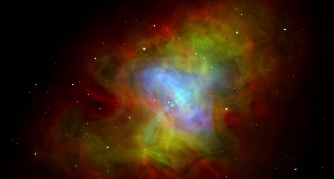 A composite image of the Crab Nebula.