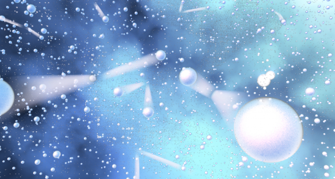 Image of ultracold gases under conditions when the atoms are close enough to each other to collide.