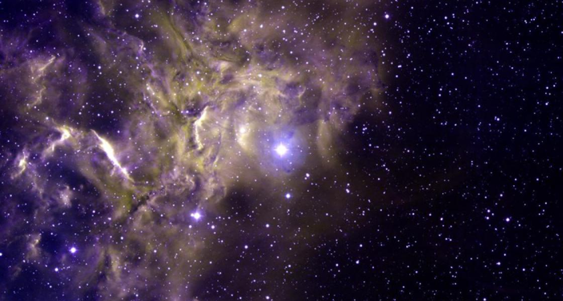 Photo of a galaxy representing strongly-bonded deuterium atoms bound to soot.
