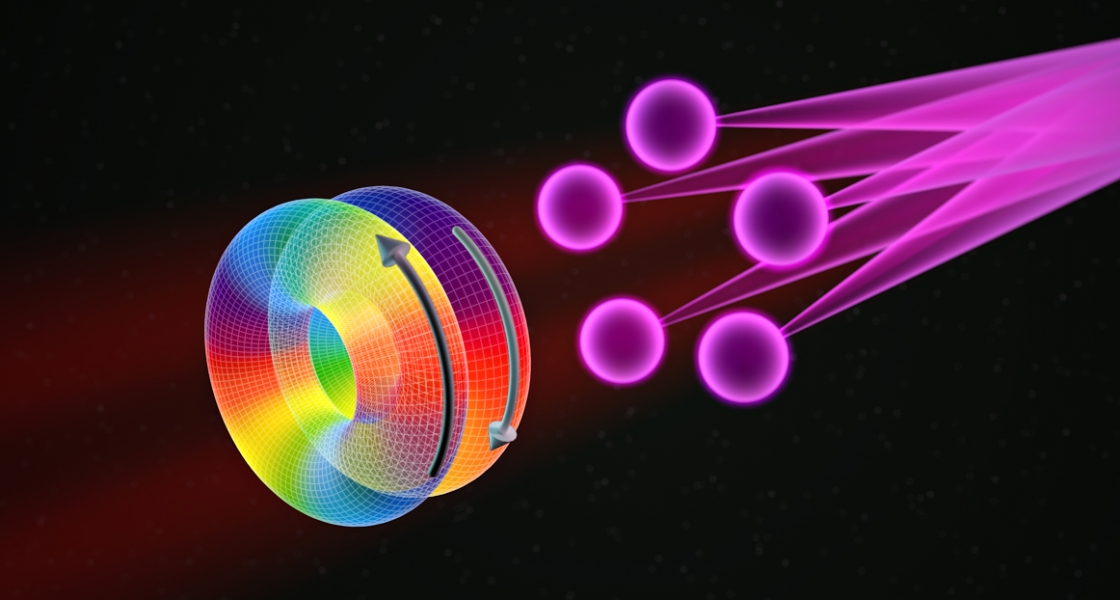 A rendering of the OaAM laser pulses 