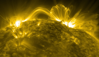 Coronal loops on the sun are captured in ultraviolet light using the Atmospheric Imaging Assembly (AIA) instrument on NASA’s Solar Dynamics Observatory