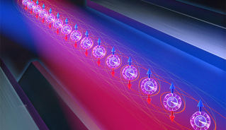 Higher accuracy atomic clocks, such as the “tweezer clock” depicted here, could result from linking or “entangling” atoms in a new way through a method known as “spin squeezing,” in which one property of an atom is measured more precisely than is usually allowed in quantum mechanics by decreasing the precision in which a complementary property is measured.