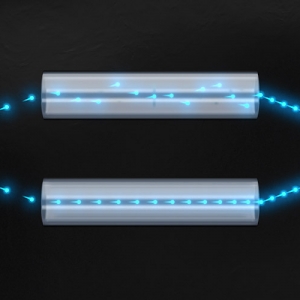 Model of two quantum channels 