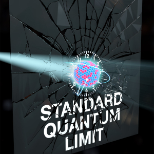 Artistic representation of an atomic clock breaking the Standard Quantum Limit