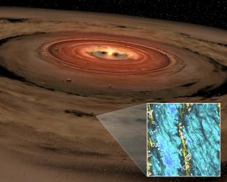 Figure representing Cosmic dust surrounding a new star.