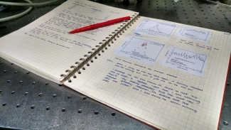photo of a lab notebook