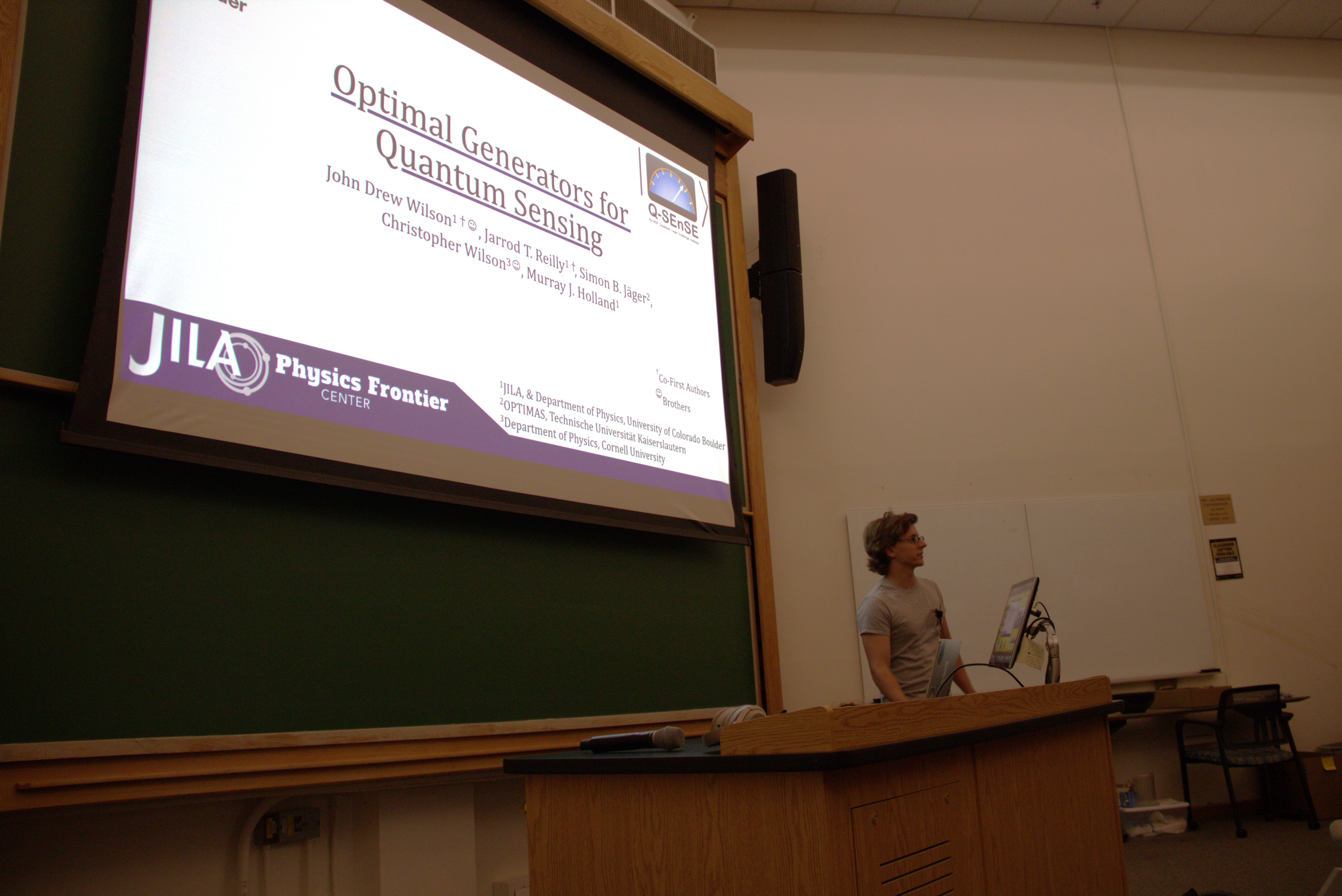 Graduate student John D. Wilson discusses “Optimal Generators for Quantum Sensing.”