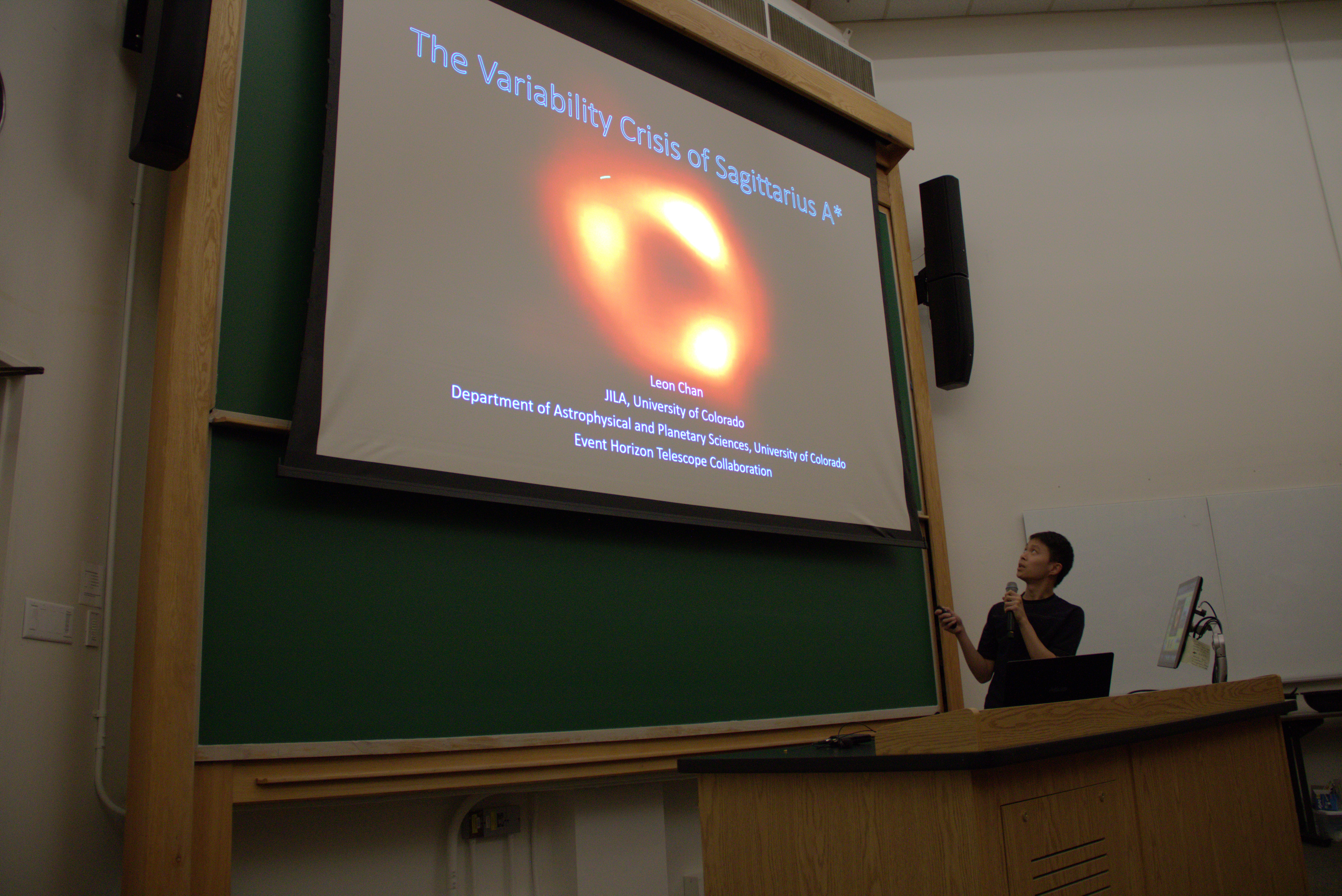 JILA graduate student Leon Chen highlights his talk “The Variability Crisis of Sagittarius A*.”