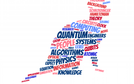 World cloud in the shape of Schrodingers Cat