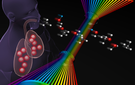 Model of frequency comb filtering breath molecules