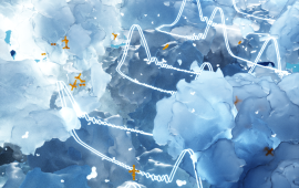 An artist's depiction of the frequency comb's molecular detection in vapor